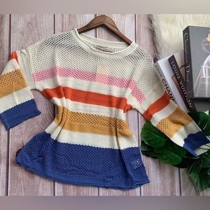 Mesh stripes sweater